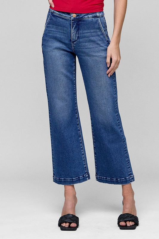 Risen TC High Rise Crop Boot Wide Jean