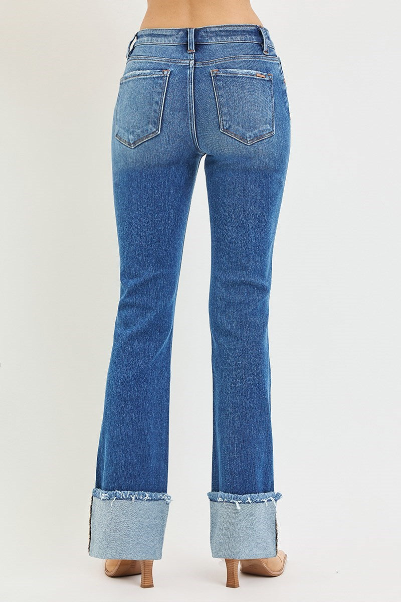 Risen TC Mid Rise Flare Cuff Hem Jean