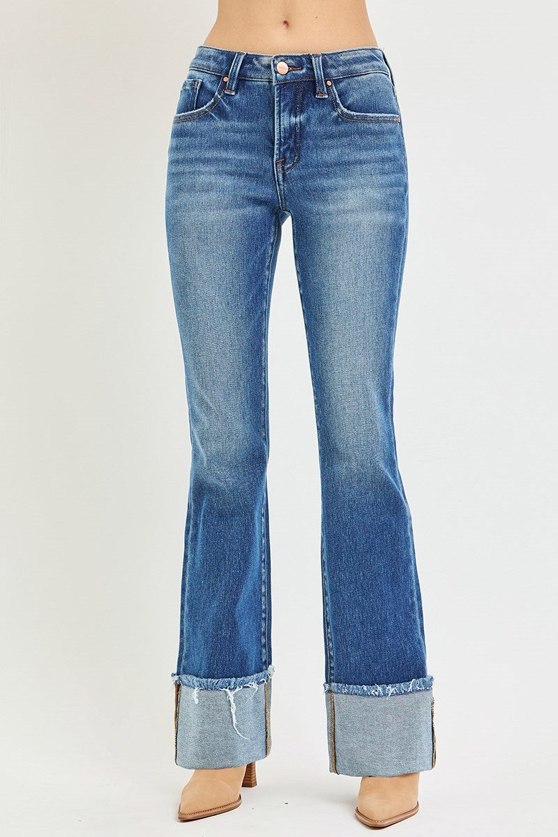 Risen TC Mid Rise Flare Cuff Hem Jean