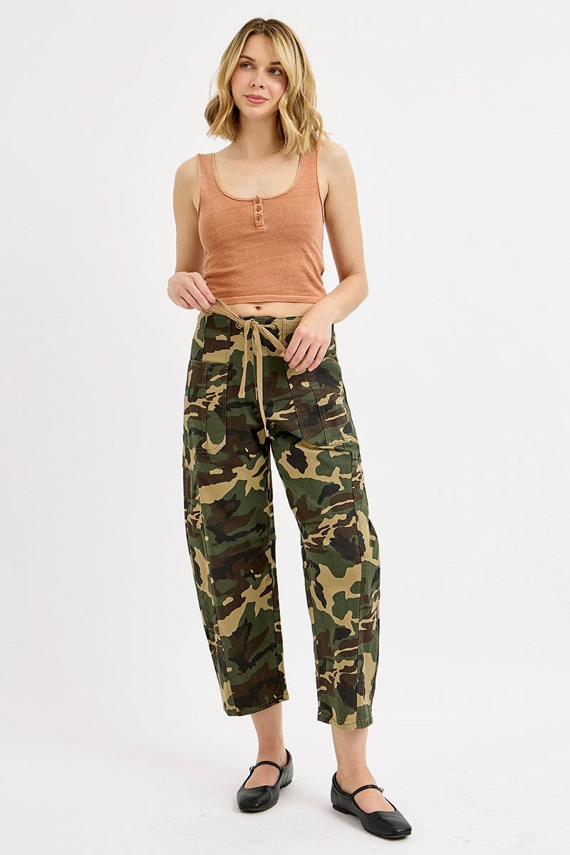 Risen Camo Mid Rise Barrel Pant