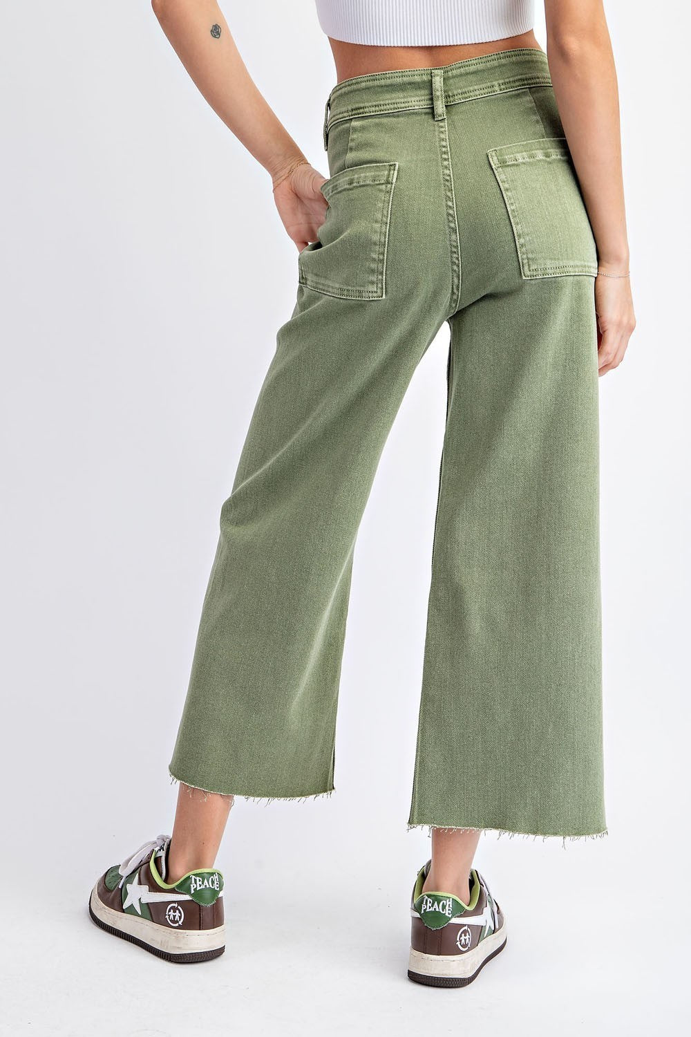 Sage Mineral Washed Cropped Pants