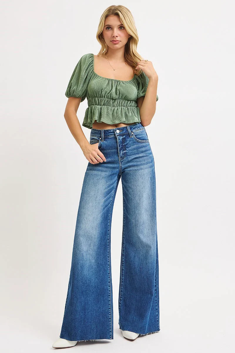 Risen TC High Rise Ankle Palazzo Jean