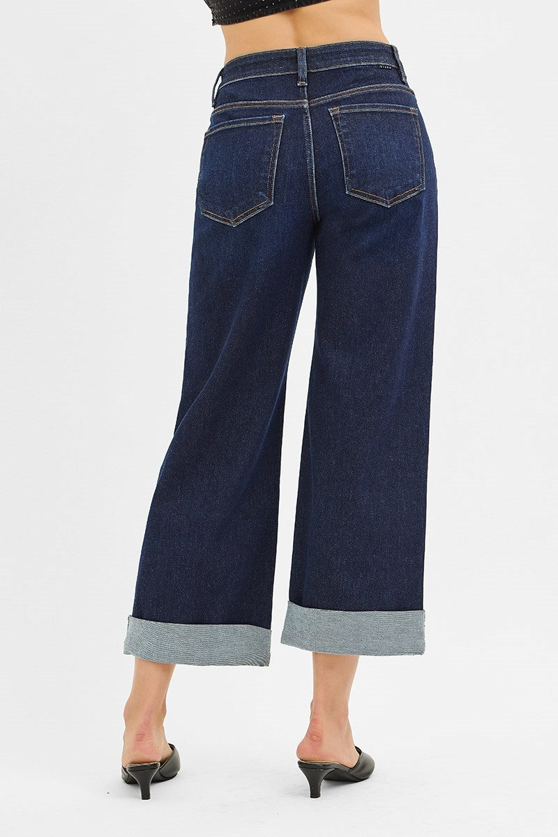 Risen Slouchy Ankle Wide Roll Up Jean