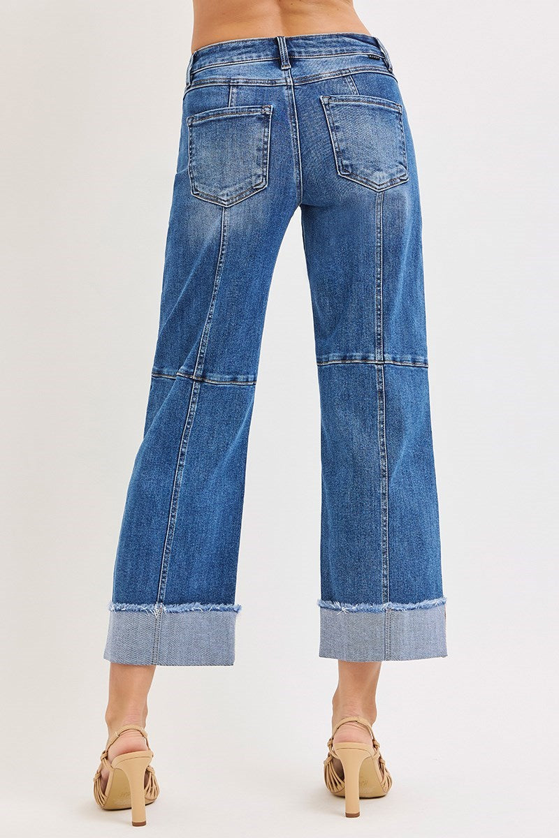 Risen Slouchy Crop Wide Seam Jeans