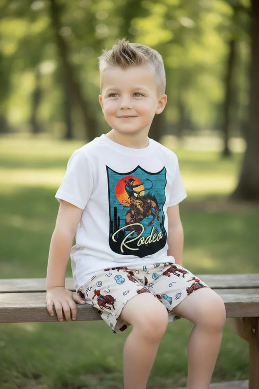 Boys Rodeo Badge T-shirt & Short Set
