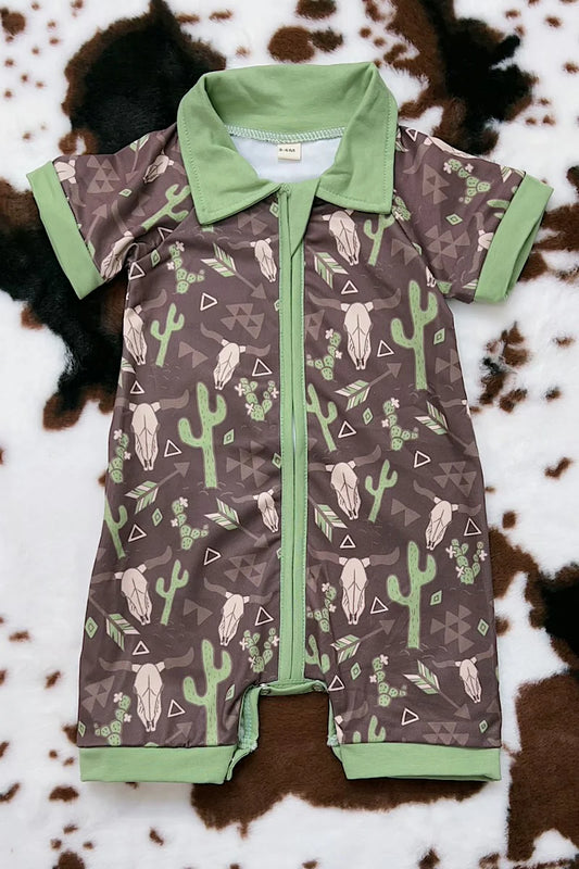 Boys Bull Skull Romper