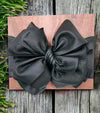 Metallic Black Big Tassel Bow Headband