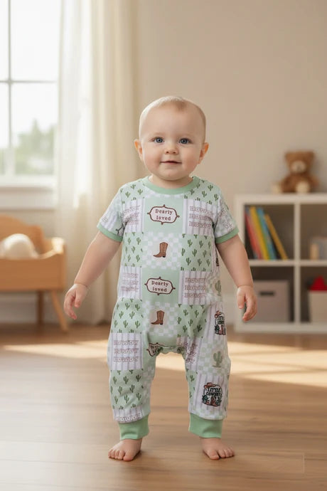 Howdy Dearly Loved Western Baby Romper
