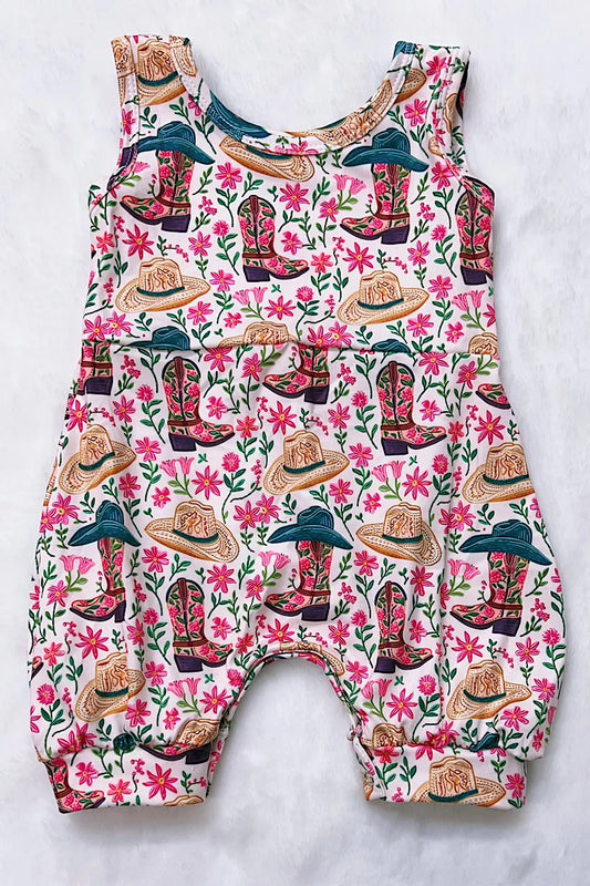 Cowgirl Ditsy Flower Romper