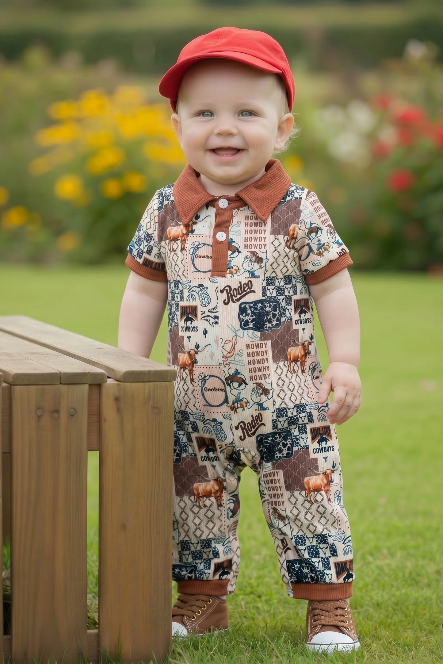 Rodeo Multi Print Jumpsuit with Snaps