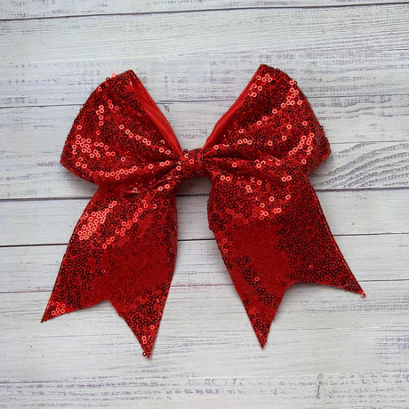 Red Sequin Tale Bow
