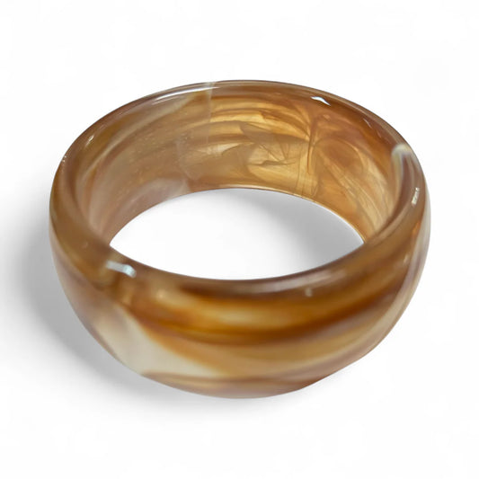 Resin Acrylic Wide Bangle Bracelet Amber