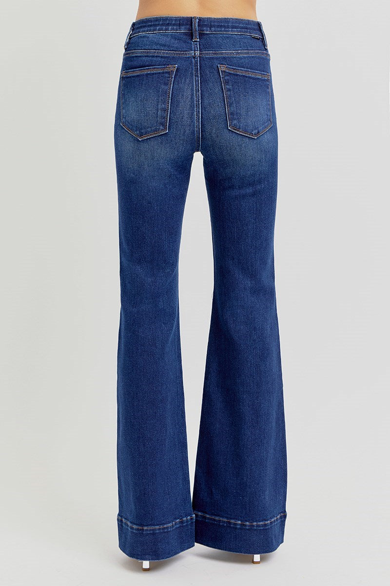 Risen TC High Rise Flare Elastic Band Jeans