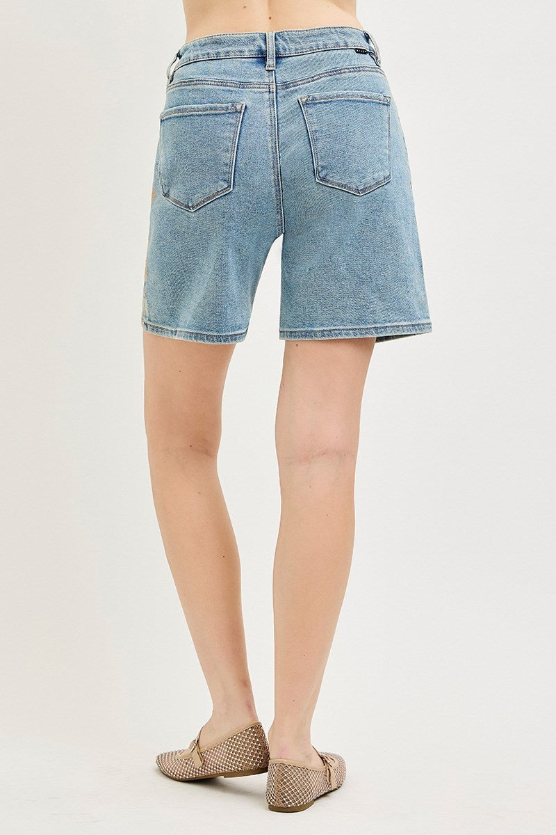 Risen Slouchy Floral Print Shorts