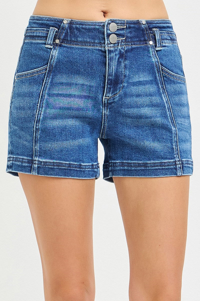 Risen Mid Rise Seam Detail Shorts