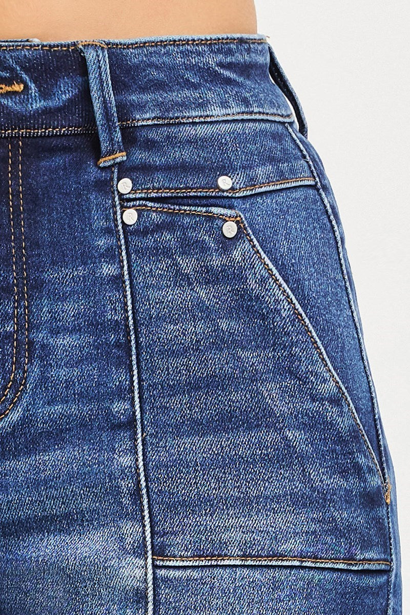 Risen High Rise Deco Seam Detail Shorts