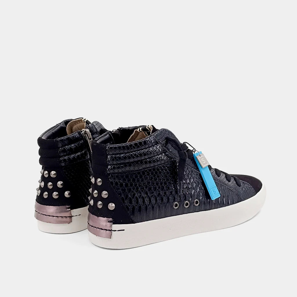 SHU SHOP REESE BLACK SNAKE KIDS SNEAKER