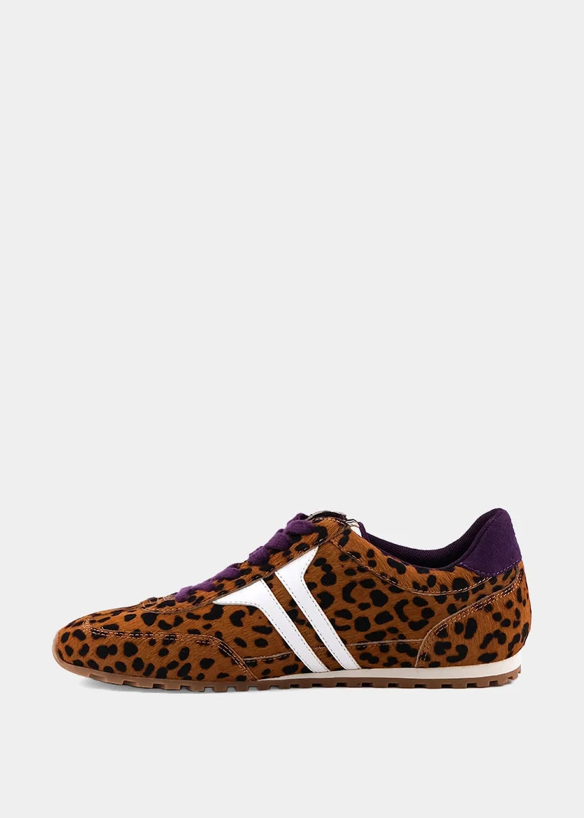 Shushop Sarah Brown Leopard Hair Sneaker