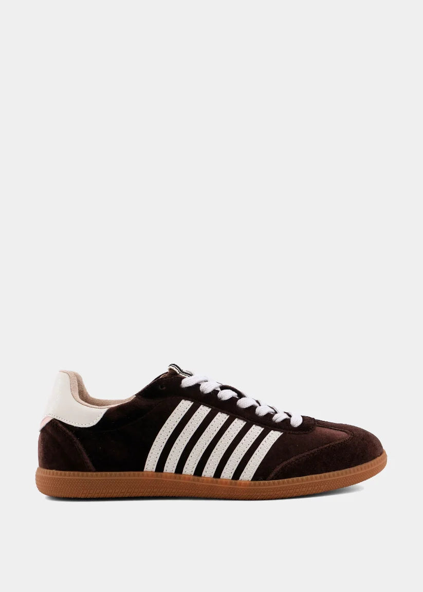 Shushop Stevie Brown Velvet Sneaker