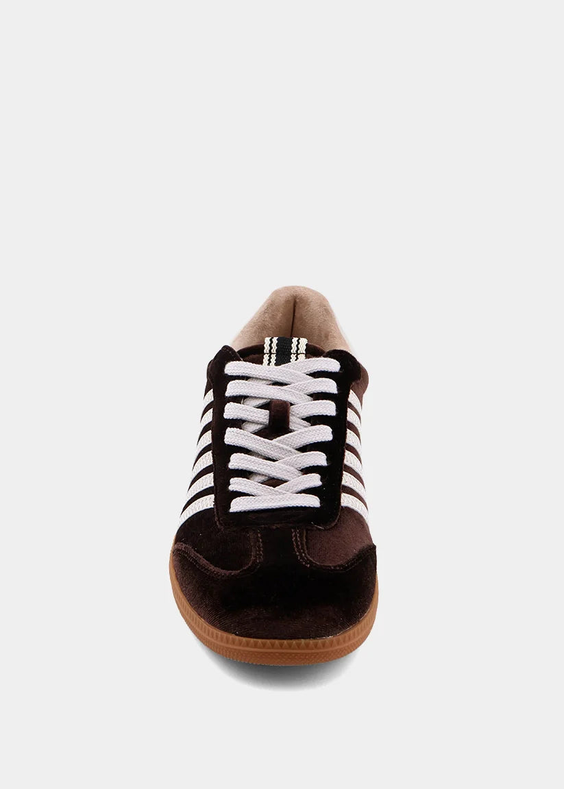 Shushop Stevie Brown Velvet Sneaker