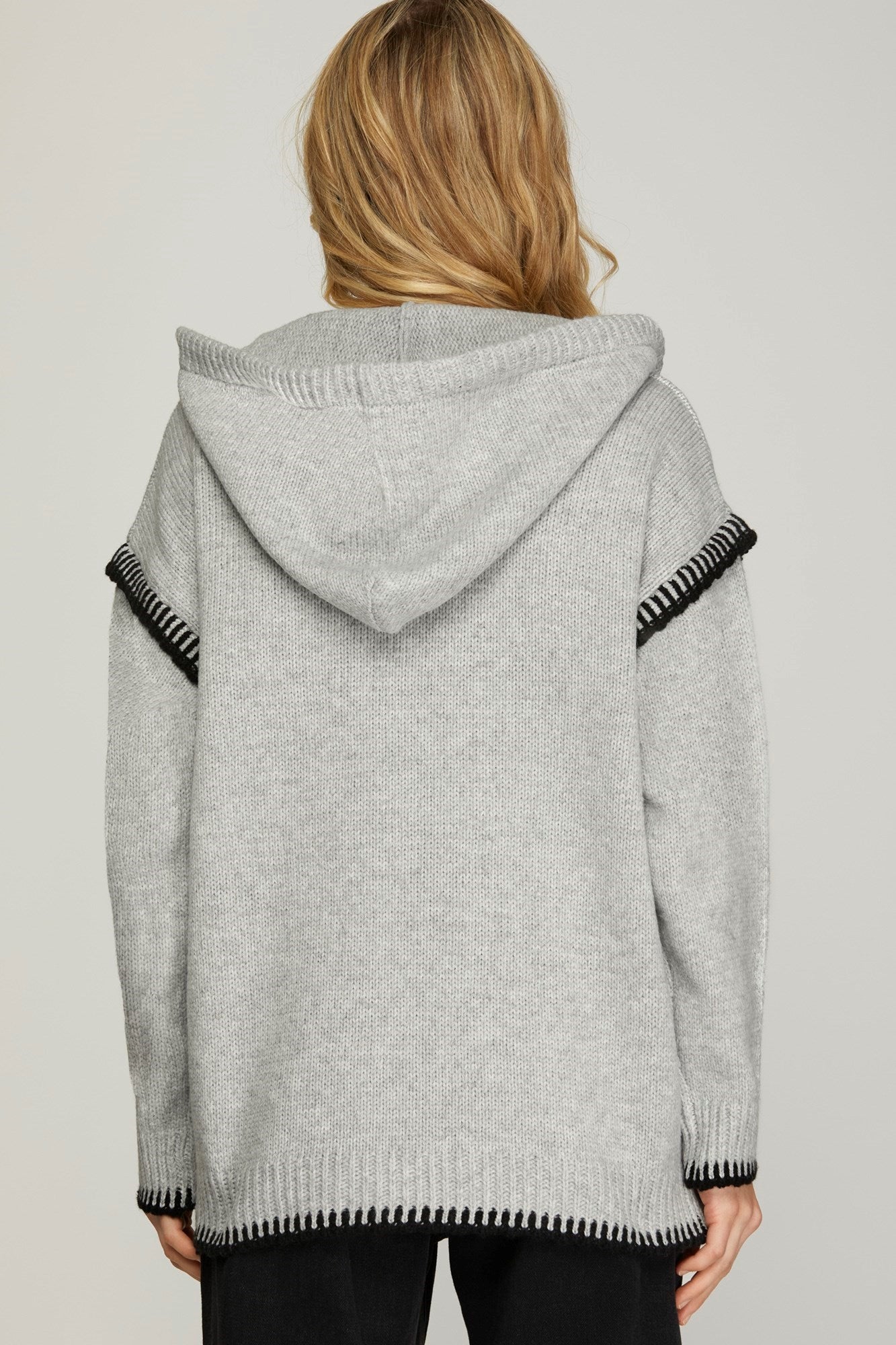 Heather Grey Stitch Detail Sweater