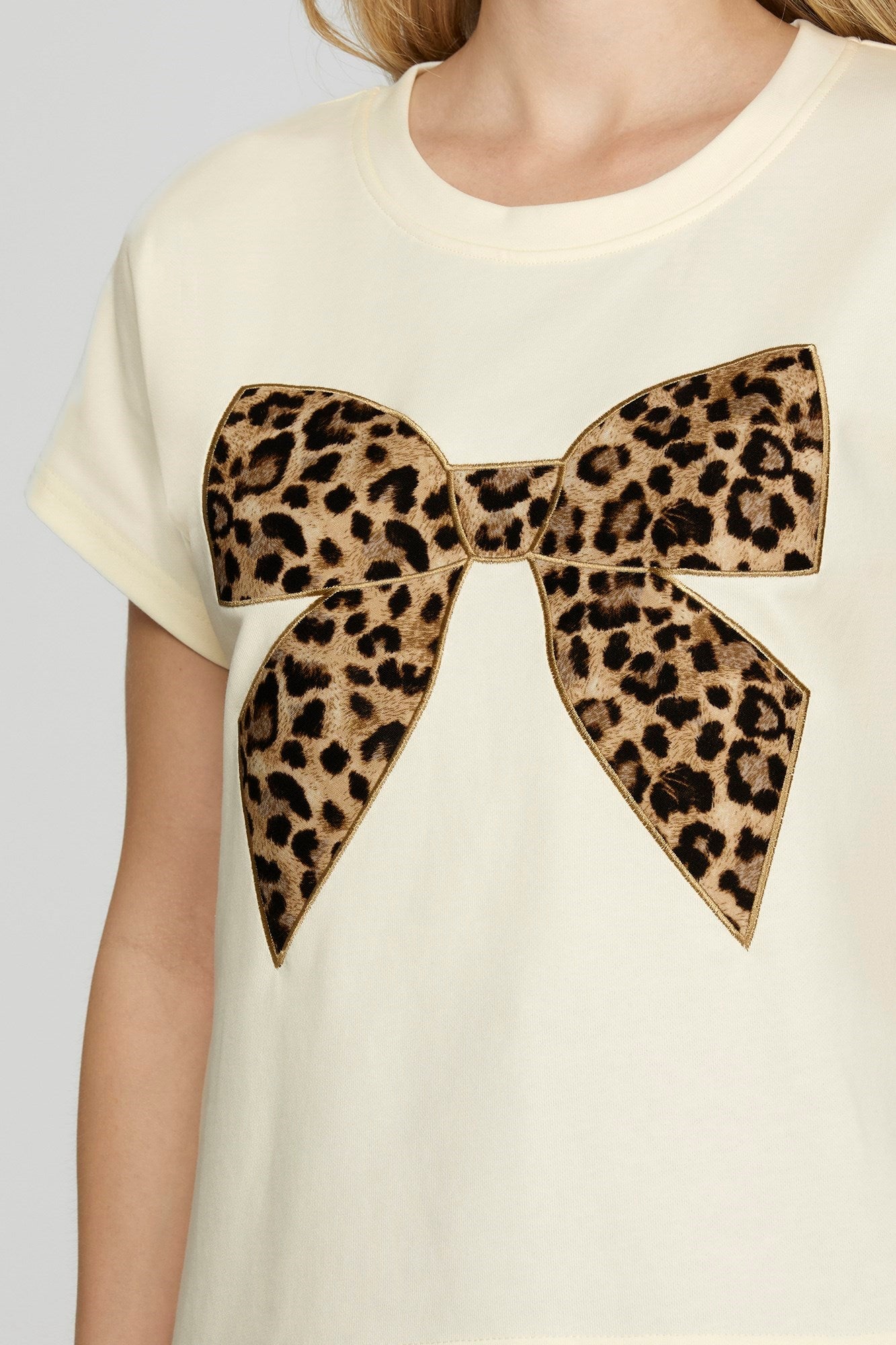 White Leopard Bow Top