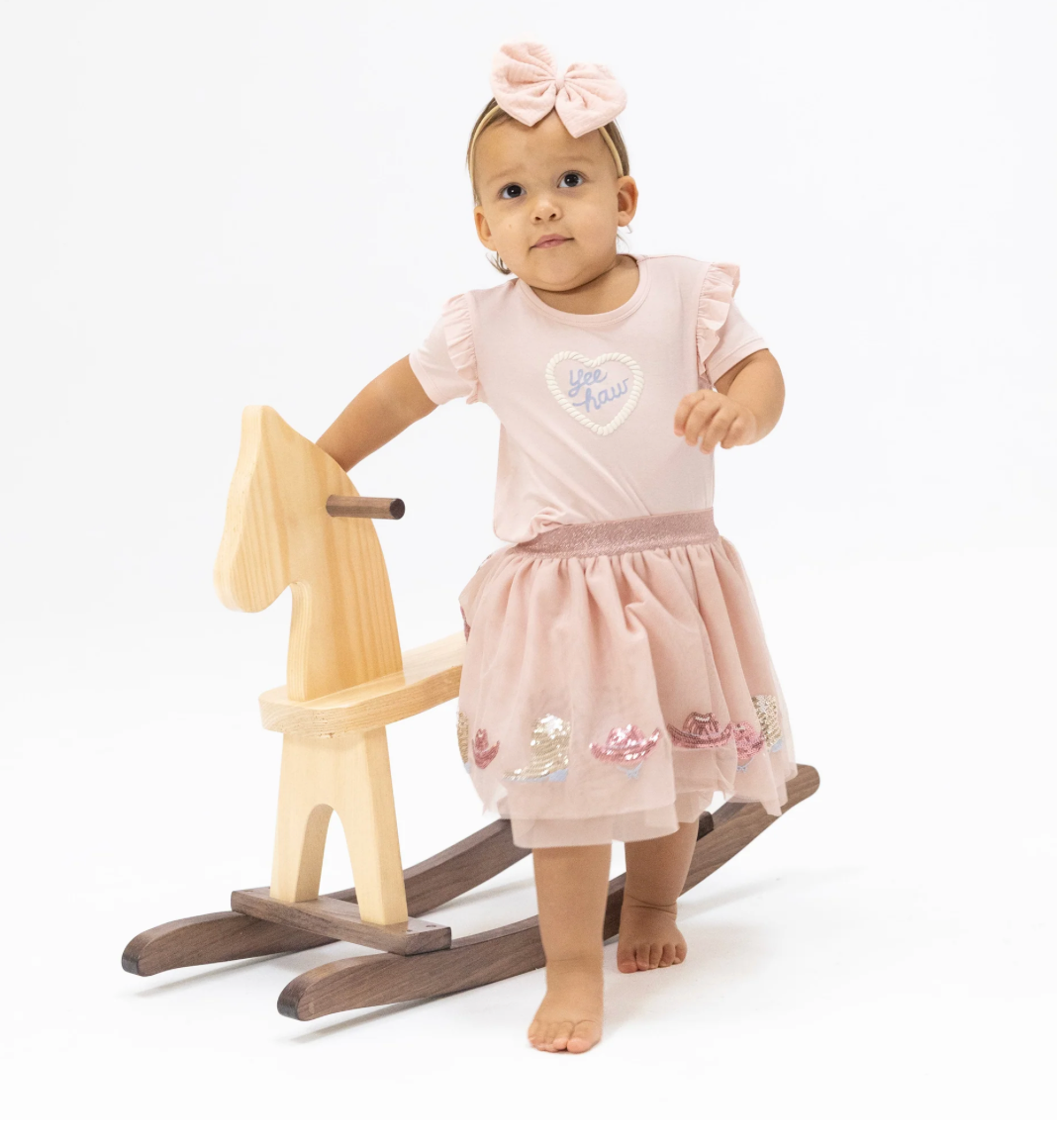Angel Dear Yee Haw Cowgirl Ruffle Tee
