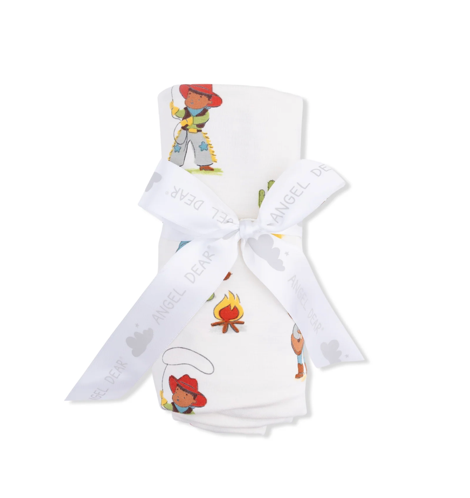 Vintage Cowboy Swaddle Blanket