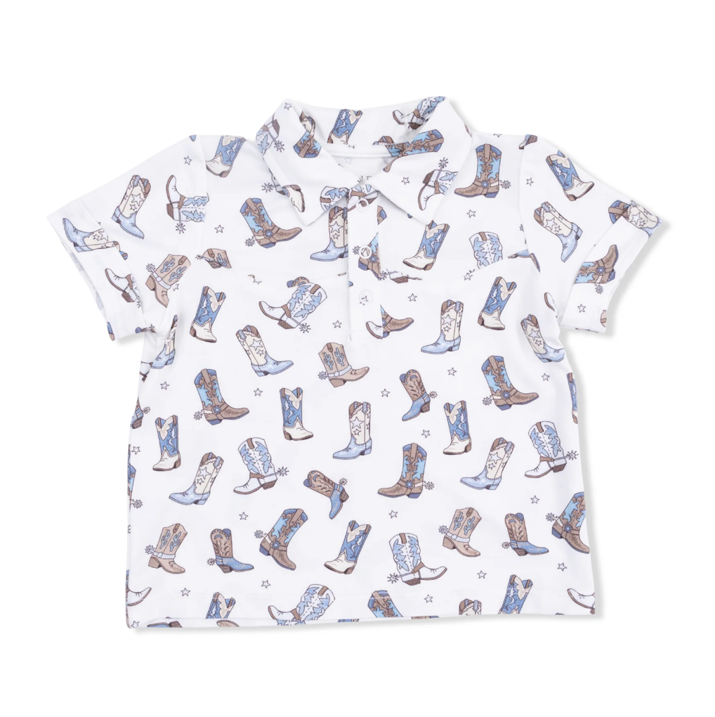 Infant & Boys Cowboy Boots Polo & Shorts Set