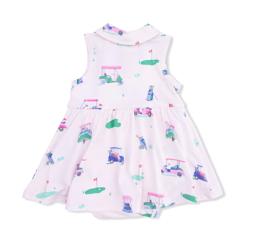 Angel Dear Infant Girls Vintage Golf Carts Polo Dress