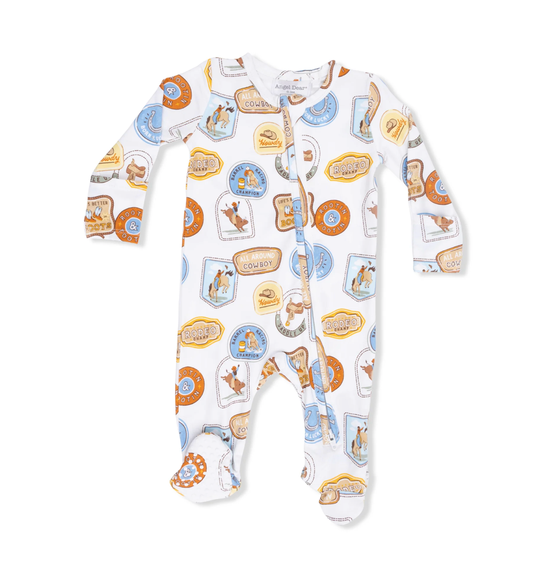 Infant Boys Rodeo Patches Uni Footie