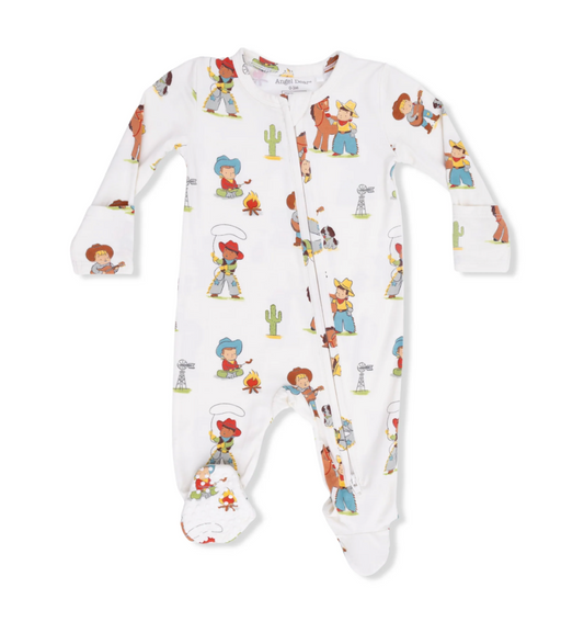 Infant Boys Vintage Cowboy Zipper Footie
