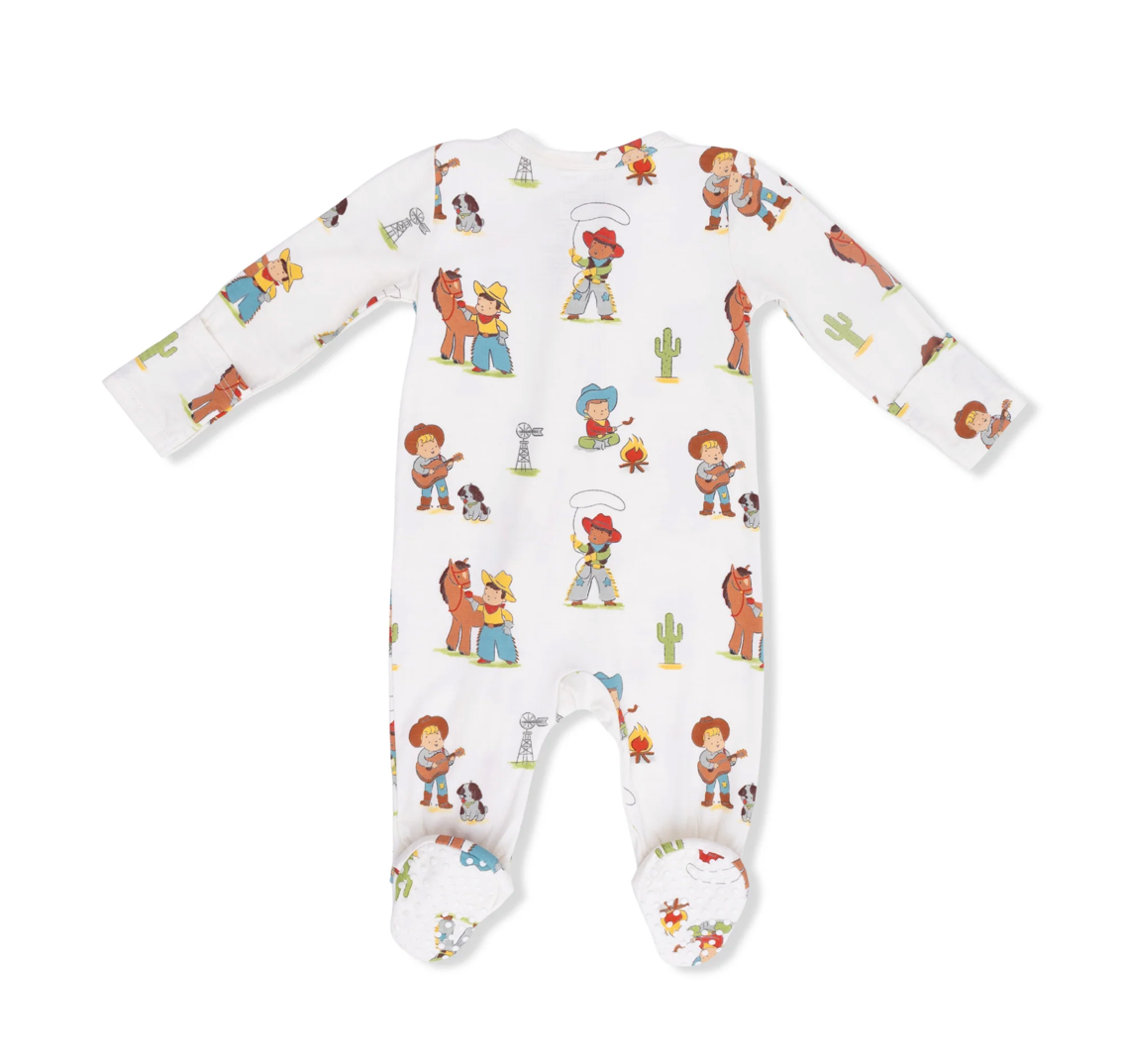Infant Boys Vintage Cowboy Zipper Footie