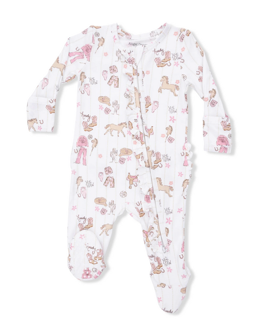 Angel Dear Cowgirl Nursery Zipper Footie