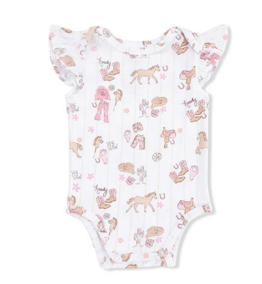 Angel Dear Cowgirl Nursery Ruffle Sleeve Bodysuit