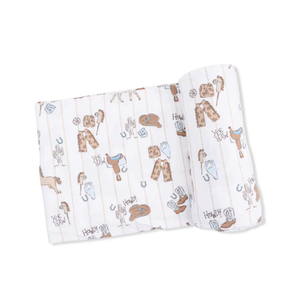 Angel Dear Cowboy Nursery Swaddle Blanket