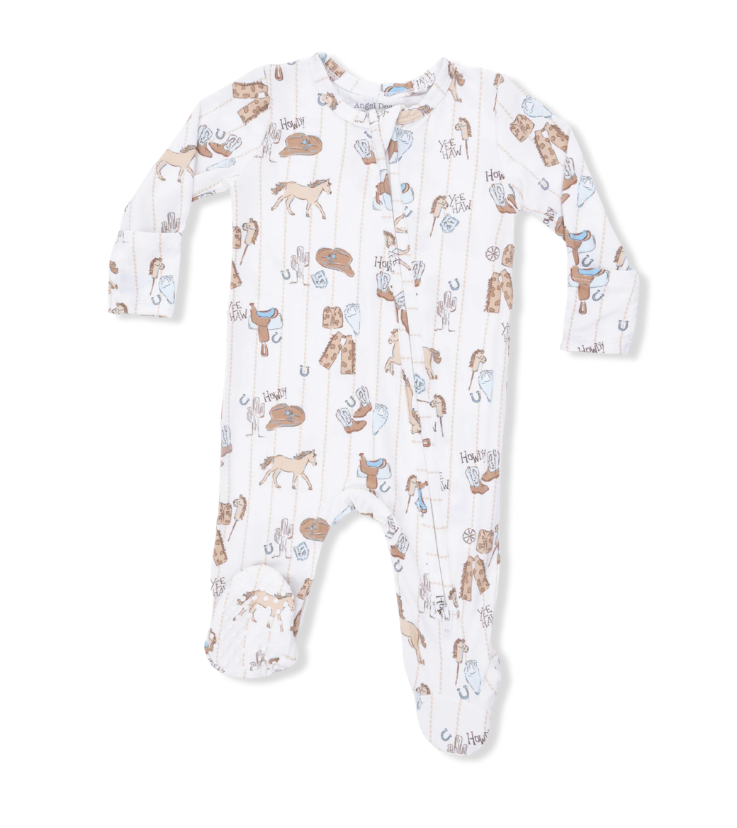Angel Dear Cowboy Nursery Zipper Footie