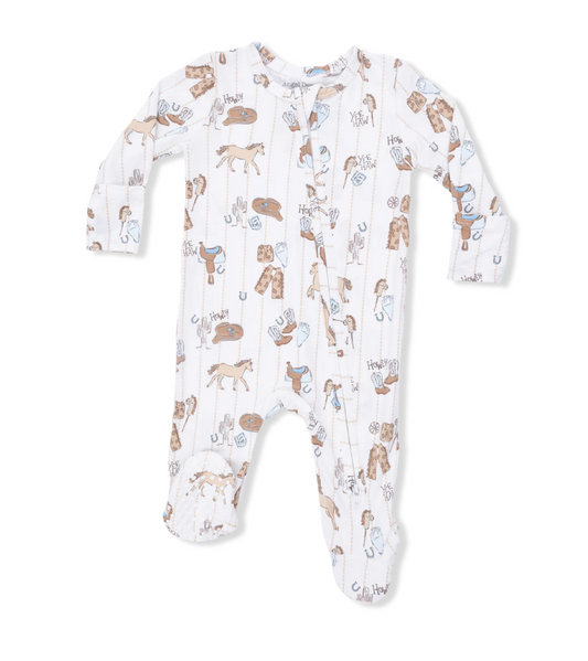 Angel Dear Cowboy Nursery Zipper Footie