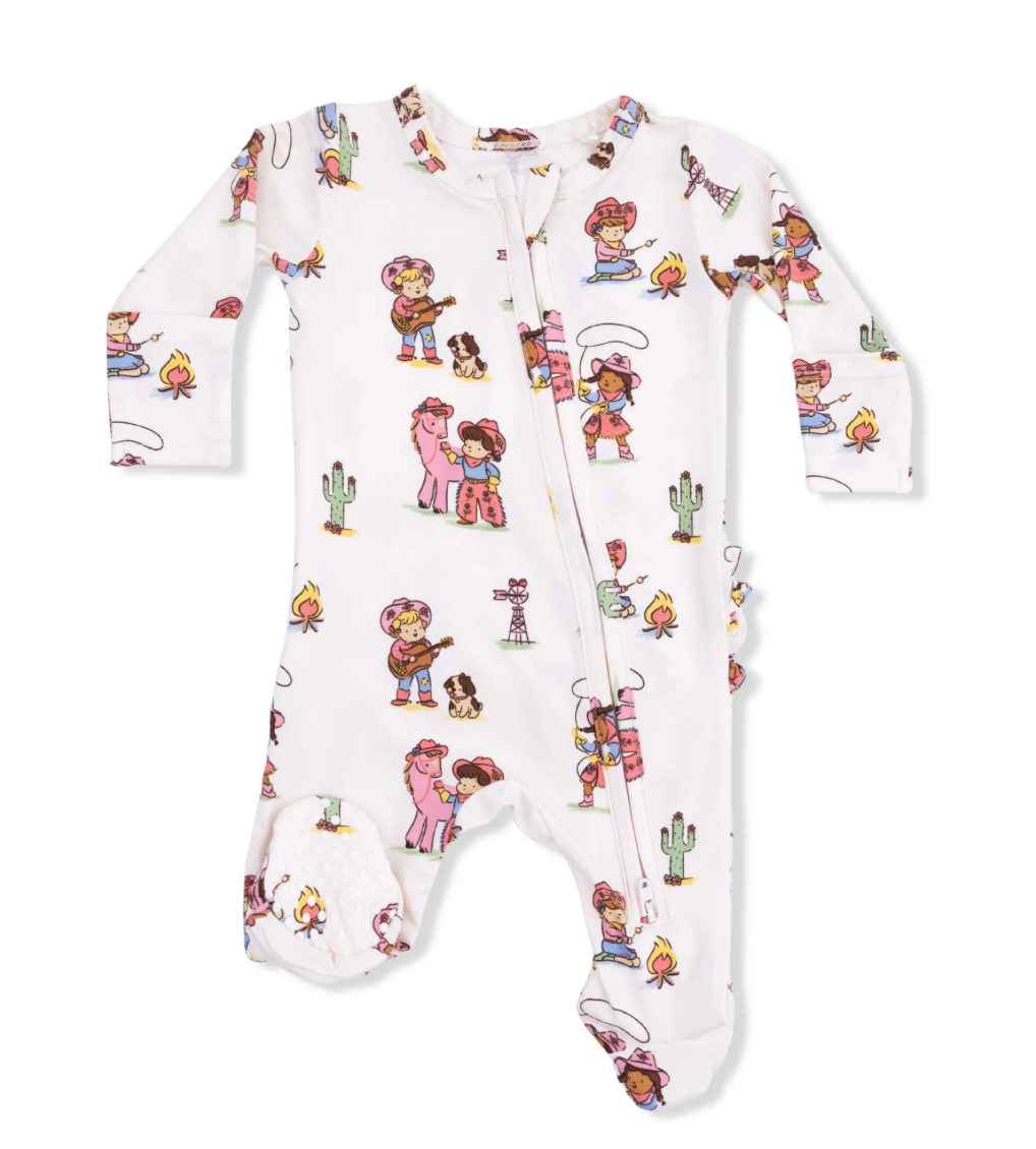 Angel Dear Vintage Cowgirl Ruffle Back Footie