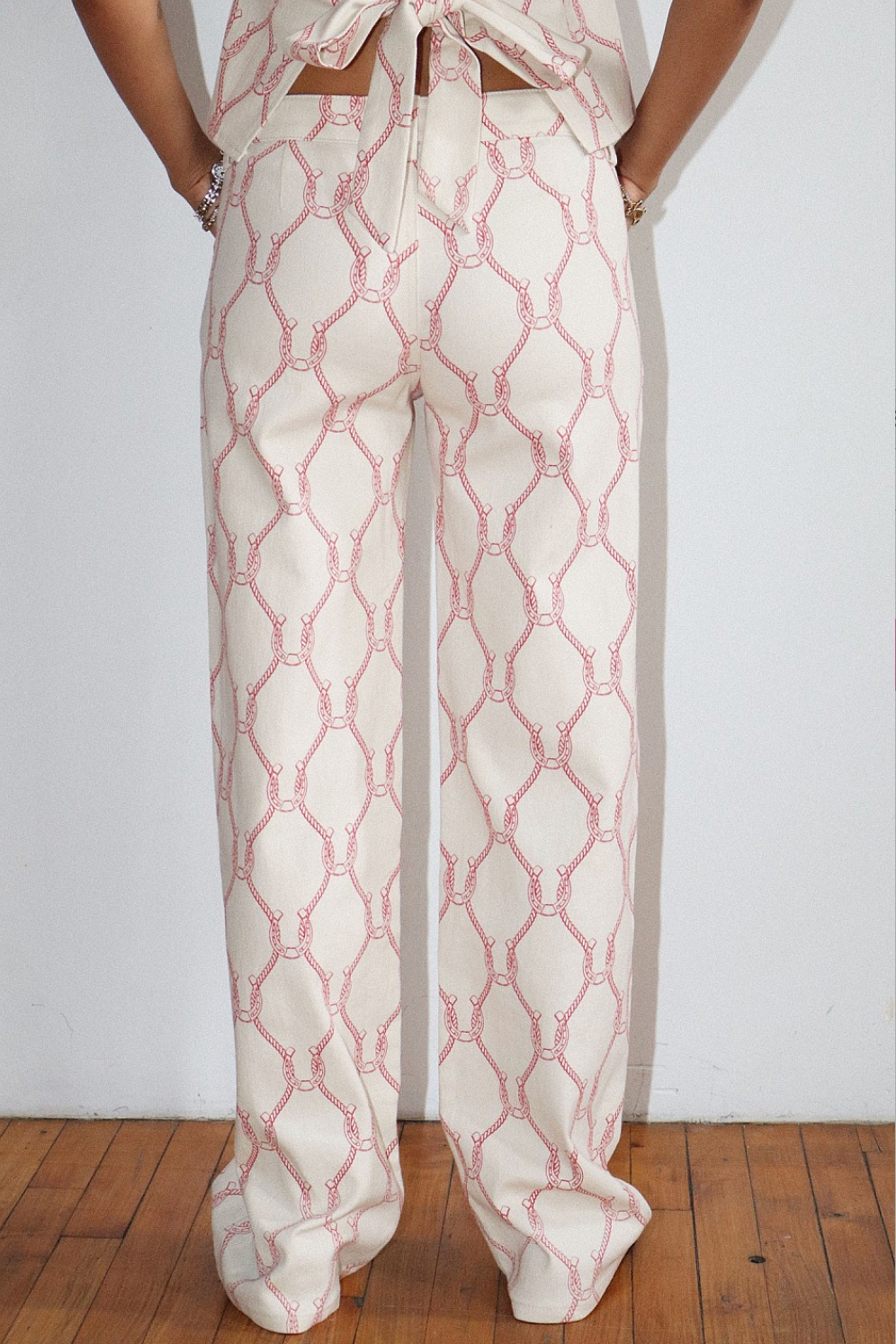 Chain Print Straight Leg Jean