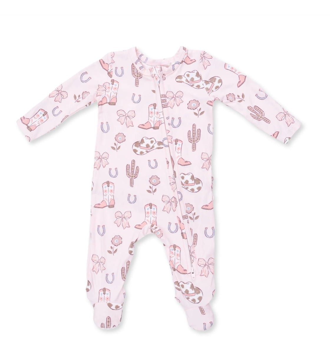 Angel Dear Cowgirl Boots & Bows Ruffle Back Footie