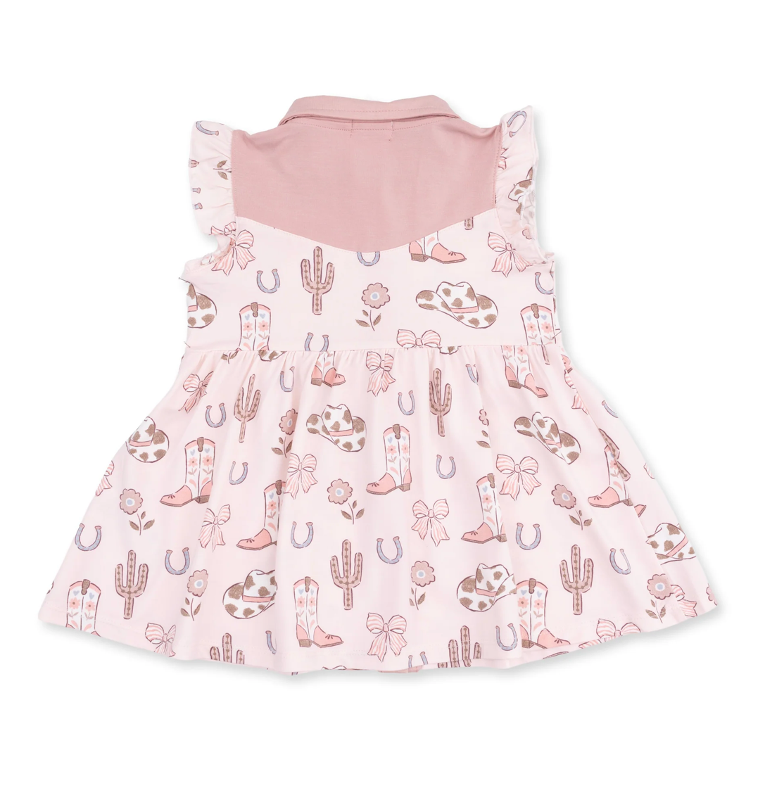 Angel Dear Cowboy Boots & Bows Western Snap Dress Set