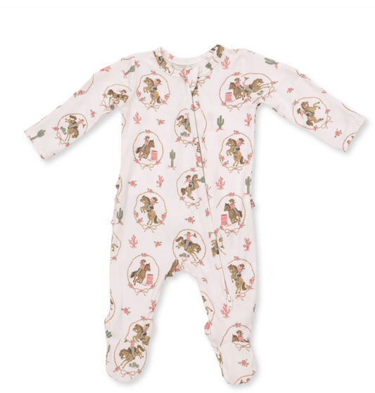 Angel Dear Cowgirl Cameos Ruffle Back Footie