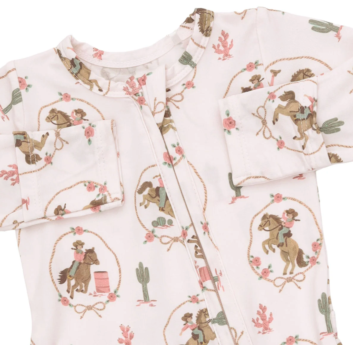 Angel Dear Cowgirl Cameos Ruffle Back Footie