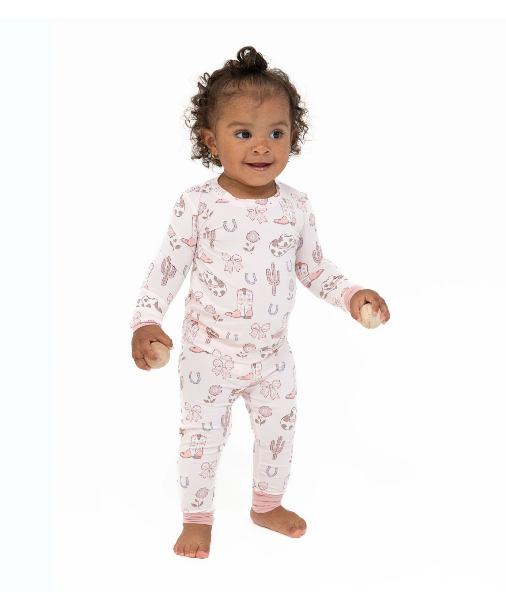 Angel Dear Cowgirl Boots & Bows Loungewear Set