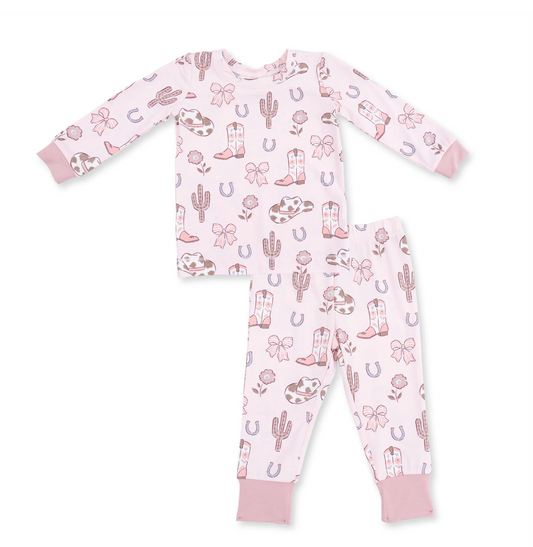 Angel Dear Cowgirl Boots & Bows Loungewear Set
