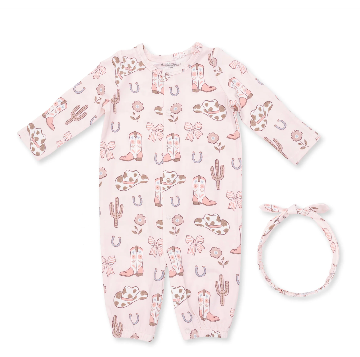 Angel Dear Cowboy Boots & Bows Convertible Gown Set