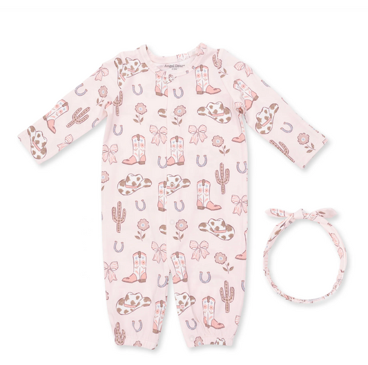 Angel Dear Cowboy Boots & Bows Convertible Gown Set