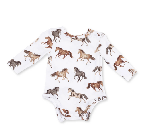 Angel Dear Wild Horses LS Bodysuit