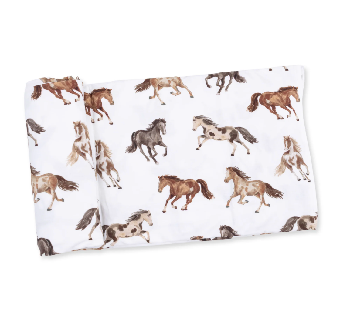 Angel Dear Wild Horses Swaddle Blanket